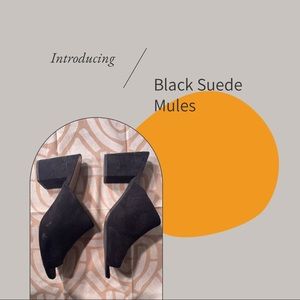 Black Suede Mules ✨